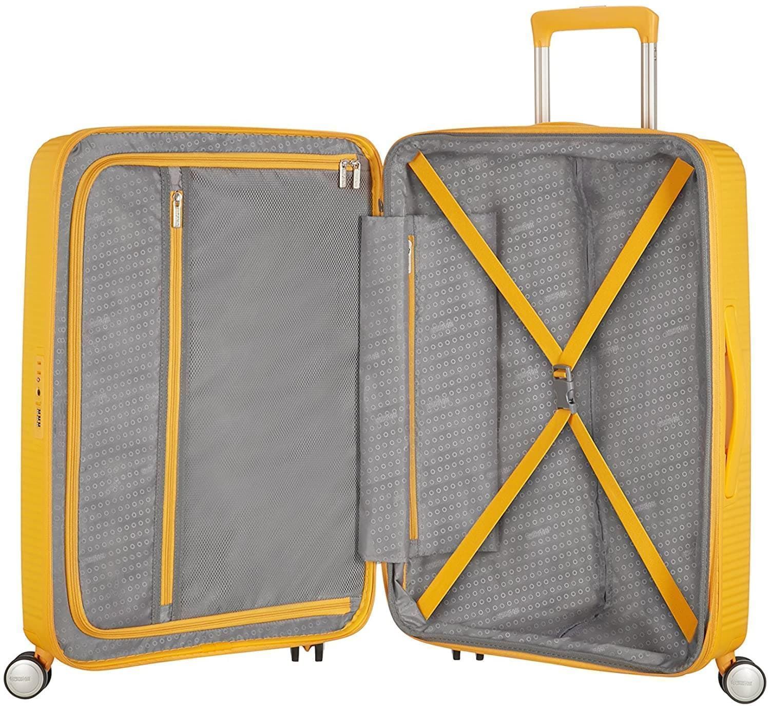 American Tourister Soundbox Maleta Rígida Grande Expandible Color Golden Yellow 3 Años de Garantía - Imagen 4