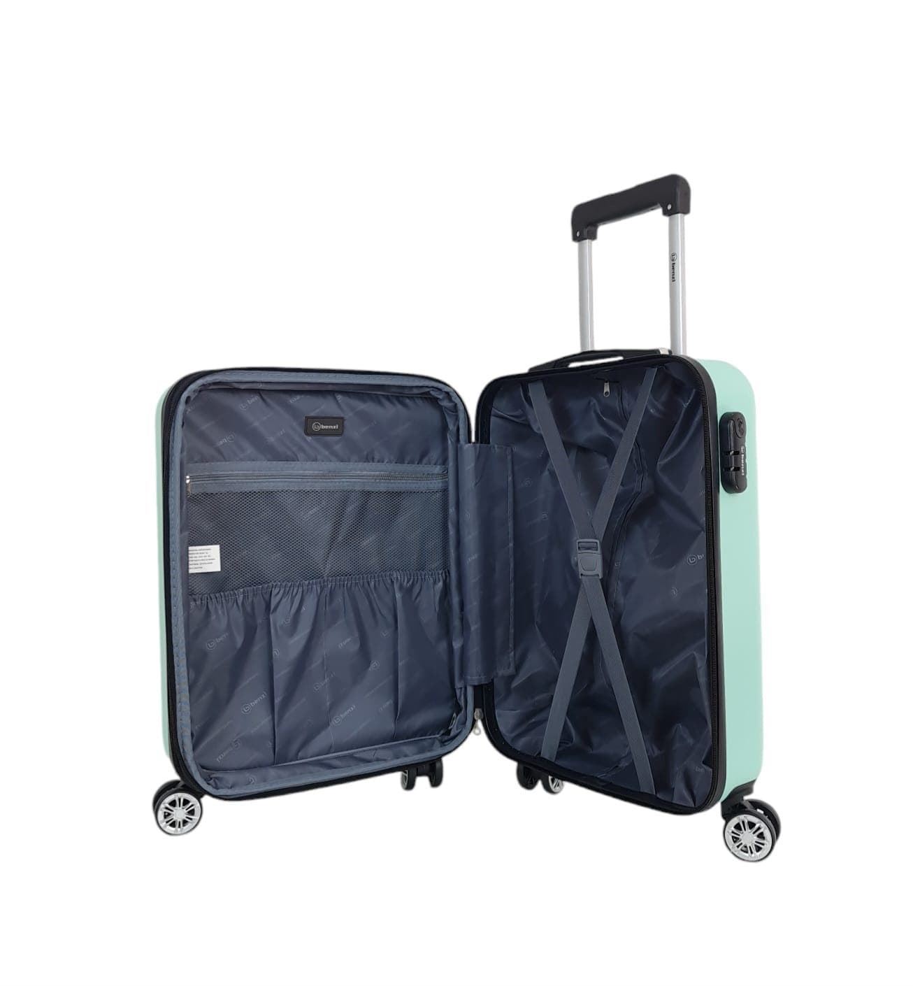 Benzi Maleta 5688 Rígida Barata Tamaño Cabina  Resistente Expandible Medidas 55x40x20/25 cms color Verde Claro - Imagen 10