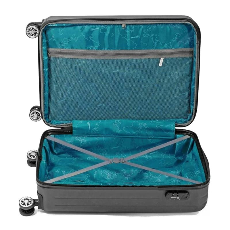 Benzi Maleta de Cabina 5493 Expandible de Material ABS  muy Ligera medidas 55x39x20/25 cms 4 Ruedas Dobles Color Gris - Imagen 5