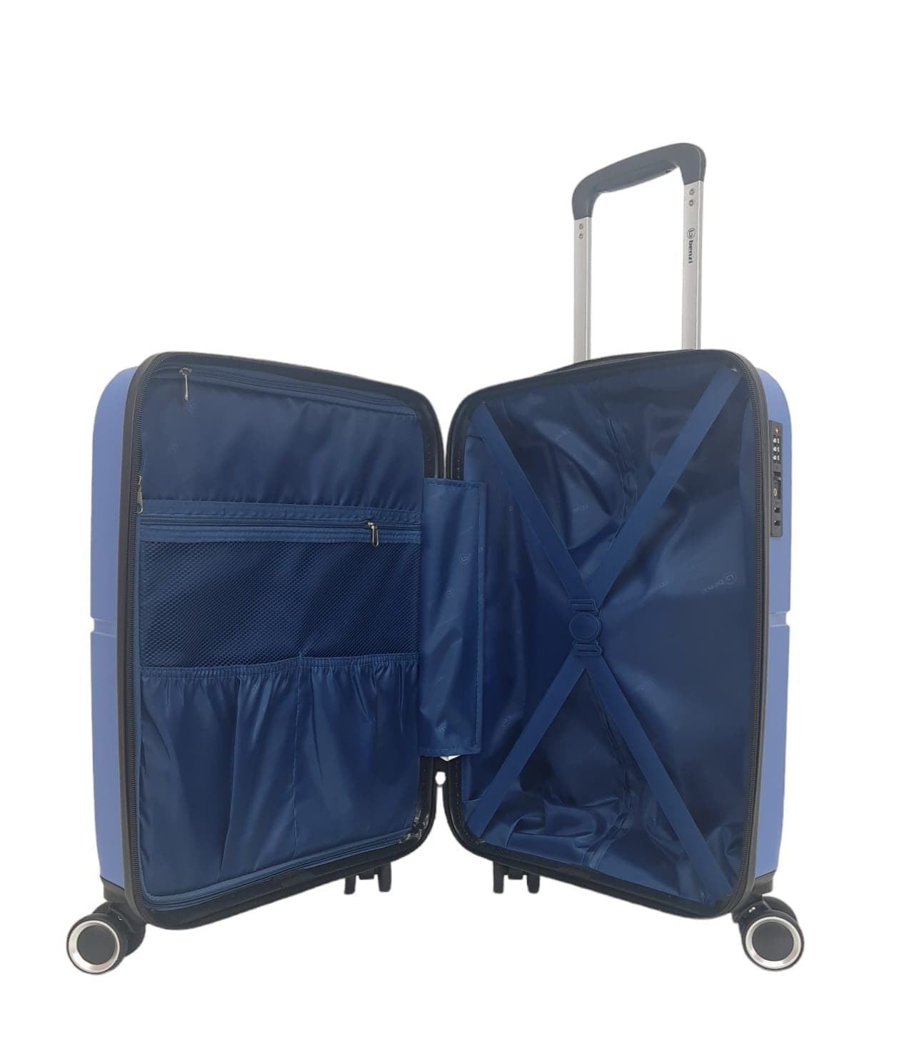 Benzi Maleta de Cabina Aero 5754 de Polipropileno muy Ligera y Resistente medidas 55x38x20 cms 4 Ruedas Dobles Color Azul - Imagen 9