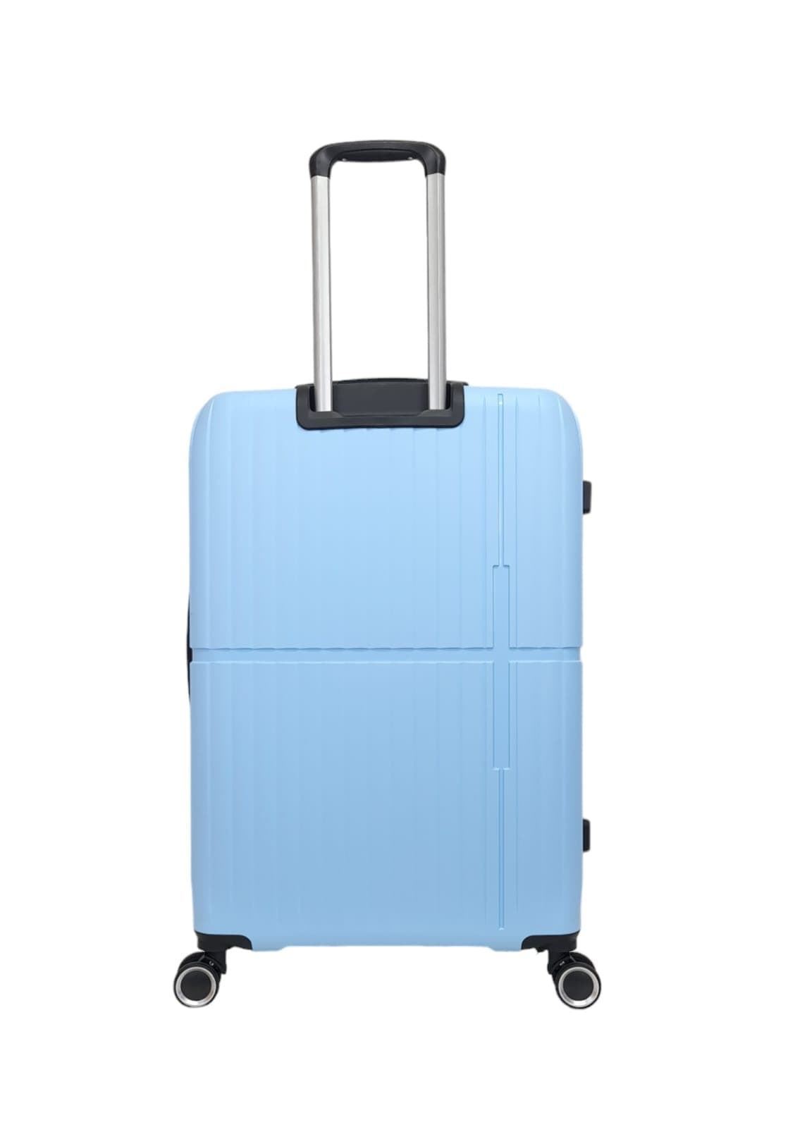 Benzi Maleta Grande Aero 5754 de Polipropileno muy Ligera y Resistente medidas 74 x 50 x 26 cms 4 Ruedas Dobles Color Azul Celeste - Imagen 4