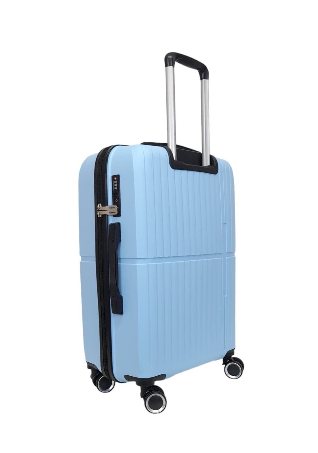 Benzi Maleta Mediana Aero 5754 de Polipropileno muy Ligera y Resistente medidas 64x42x25 cms 4 Ruedas Dobles Color Azul Celeste - Imagen 5