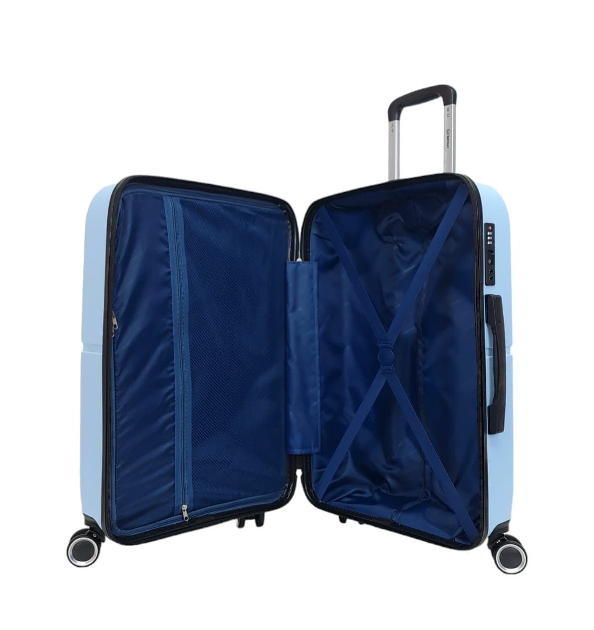 Benzi Maleta Mediana Aero 5754 de Polipropileno muy Ligera y Resistente medidas 64x42x25 cms 4 Ruedas Dobles Color Azul Celeste - Imagen 8