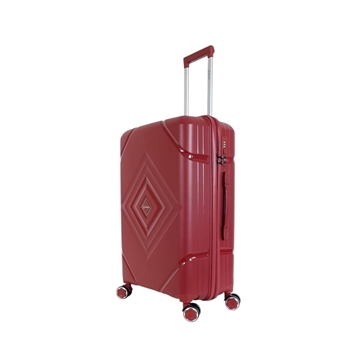 Benzi Maleta Mediana Rombo 5752 de Polipropileno muy Ligera y Resistente medidas 66x42x26 cms 4 Ruedas Dobles Color Burdeos - Imagen 2