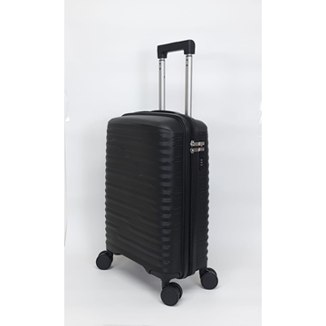 Itaca Maleta de Cabina Expandible de Polipropileno muy Ligera y Resistente medidas 55x39x20/25 cms 4 Ruedas Dobles Color Negro - Imagen 2