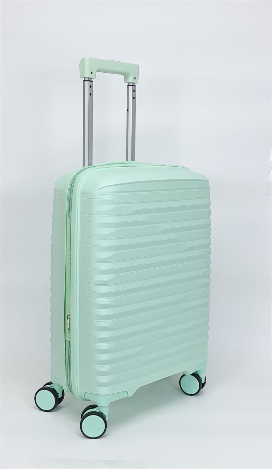 Itaca Maleta de Cabina Expandible de Polipropileno muy Ligera y Resistente medidas 55x39x20/25 cms 4 Ruedas Dobles Color Verde Claro - Imagen 3
