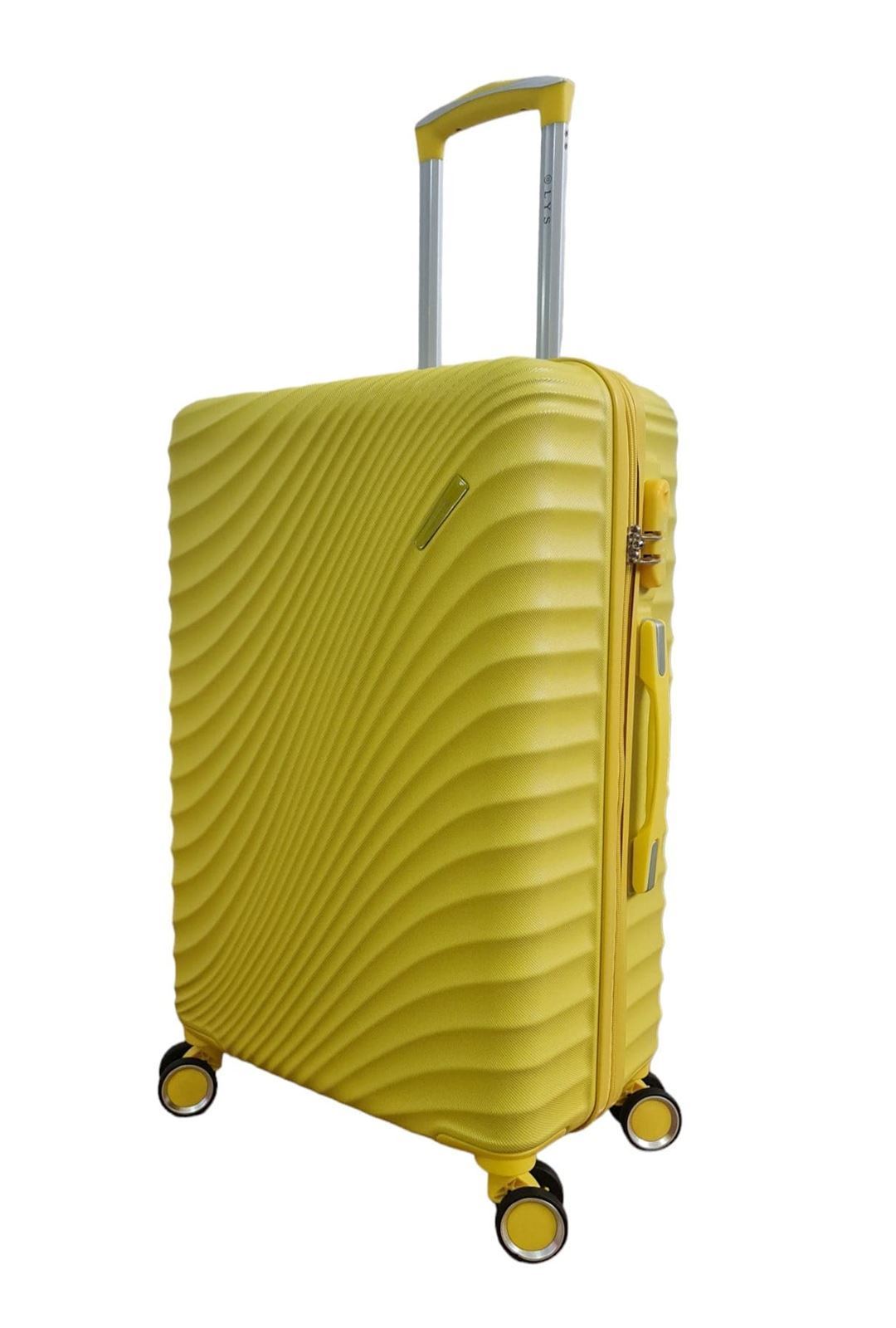 Lys Maleta Rígida Barata Tamaño mediano 616 Material ABS  Ligera Medidas 65x42x26 cms color Amarillo - Imagen 2