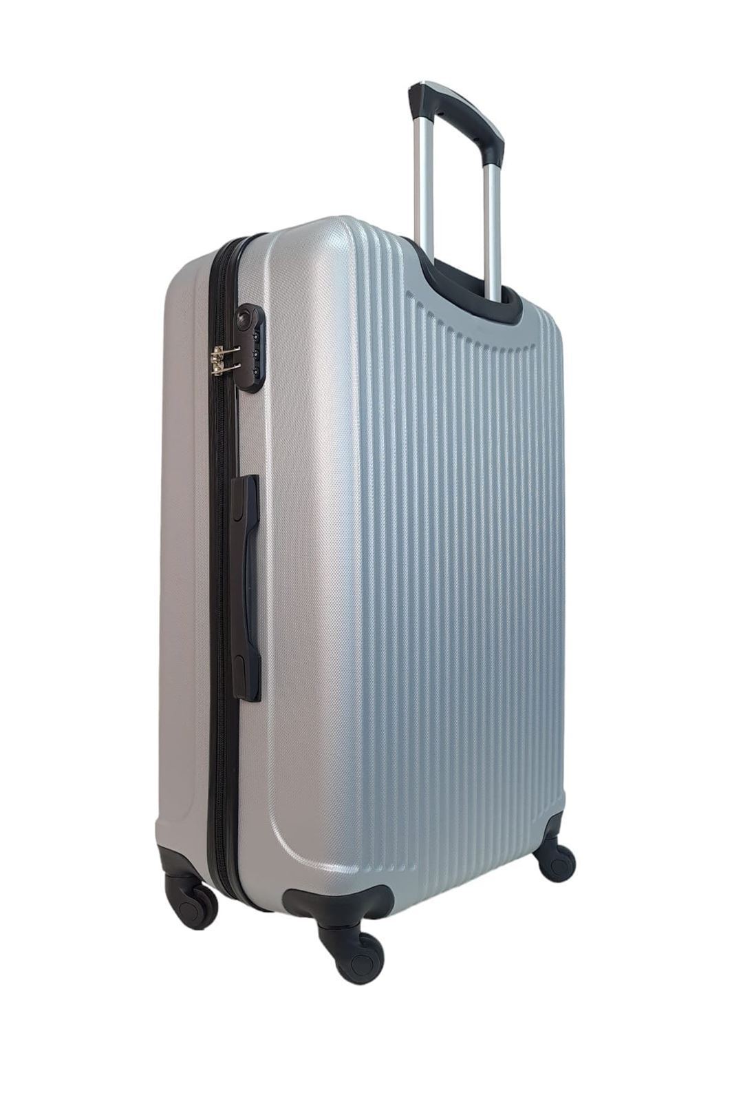 Maleta EXE Grande 75x44x29cms Ligera Barata Material ABS color Gris Plata - Imagen 6