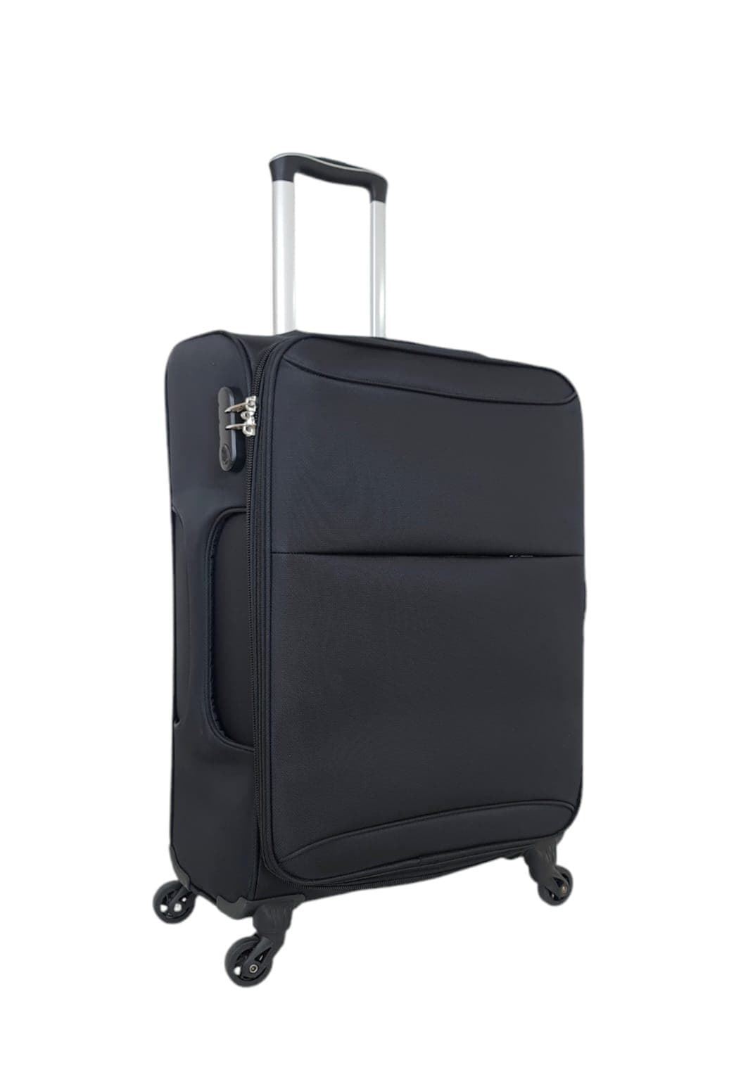 Maleta Light 8018  Mediana 65x43x25/30cms Ligera Expandible Barata Material Nylon color Negro - Imagen 4