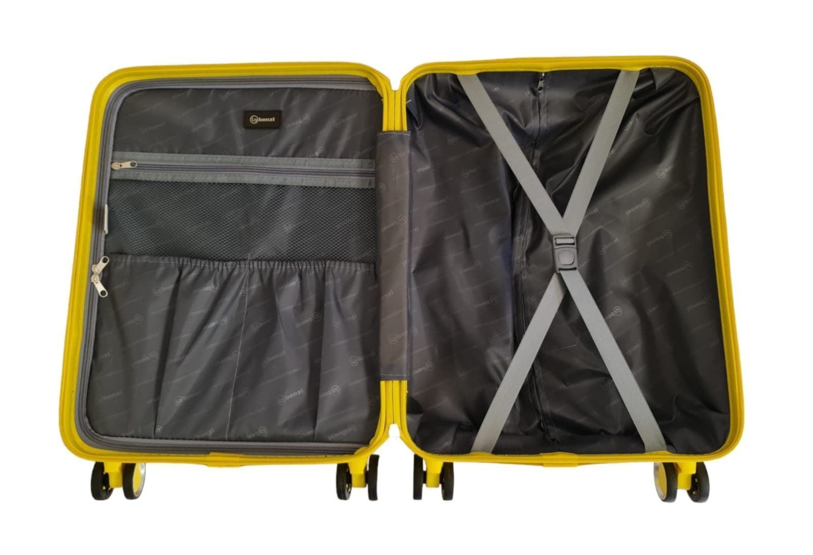 Maleta Rígida Barata 5687 Tamaño cabina Ligera Material ABS Medidas 55x38x20 cms color Amarillo - Imagen 6