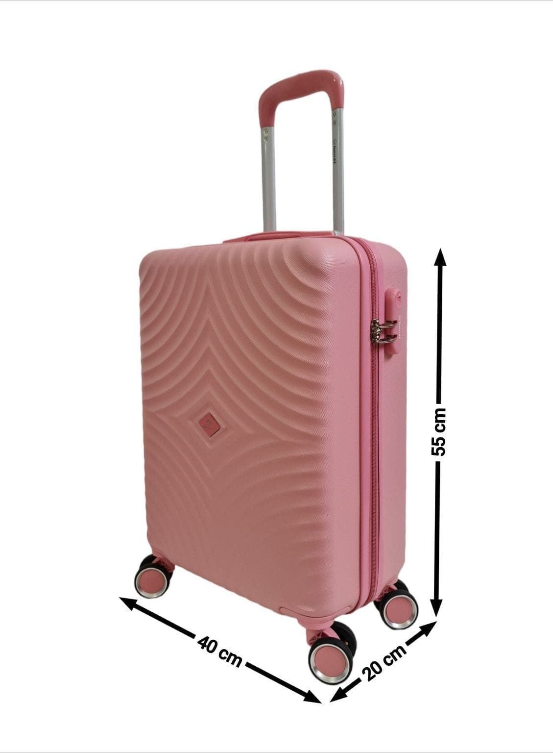 Maleta Rígida Barata 5687 Tamaño cabina Ligera Material ABS Medidas 55x38x20 cms color Rosa - Imagen 2