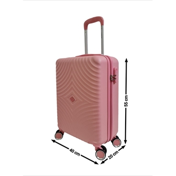Maleta Rígida Barata 5687 Tamaño cabina Ligera Material ABS Medidas 55x38x20 cms color Rosa - Imagen 2