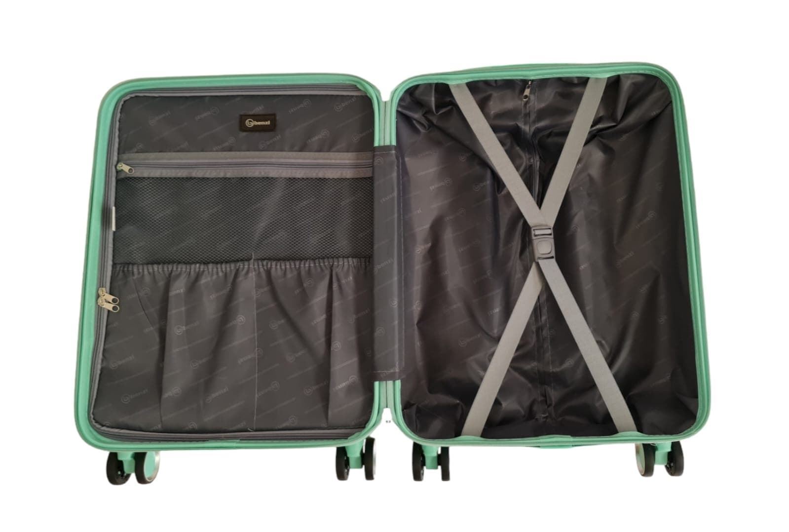 Maleta Rígida Barata 5687 Tamaño cabina Ligera Material ABS Medidas 55x38x20 cms color Verde - Imagen 6