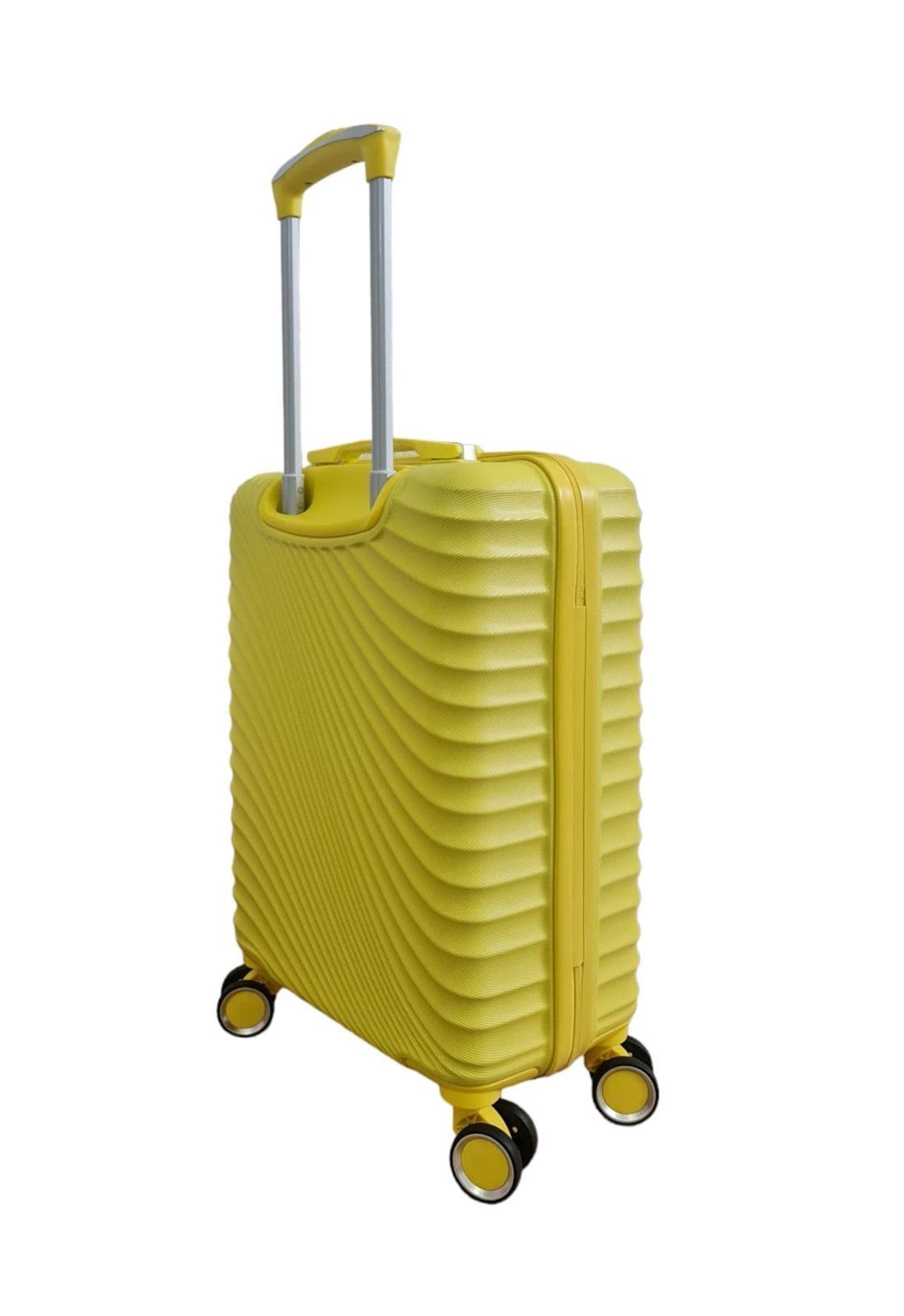 Maleta Rígida Barata  616 Tamaño cabina Ligera Material ABS Medidas 55x38x20 cms color Amarillo - Imagen 3