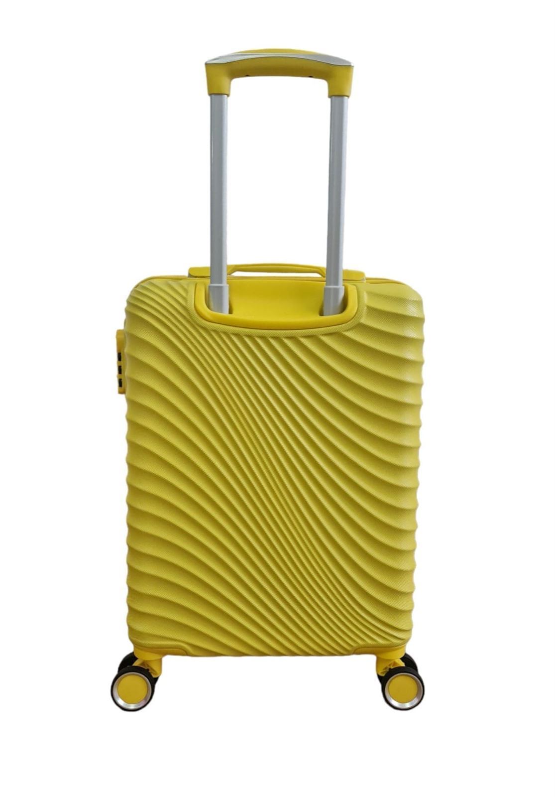 Maleta Rígida Barata  616 Tamaño cabina Ligera Material ABS Medidas 55x38x20 cms color Amarillo - Imagen 4