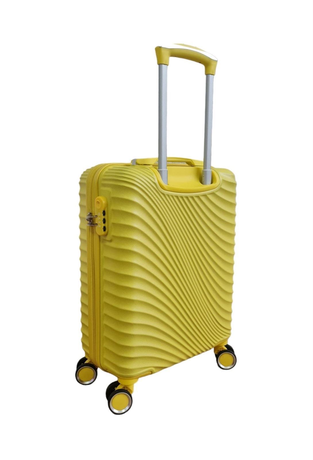 Maleta Rígida Barata  616 Tamaño cabina Ligera Material ABS Medidas 55x38x20 cms color Amarillo - Imagen 5