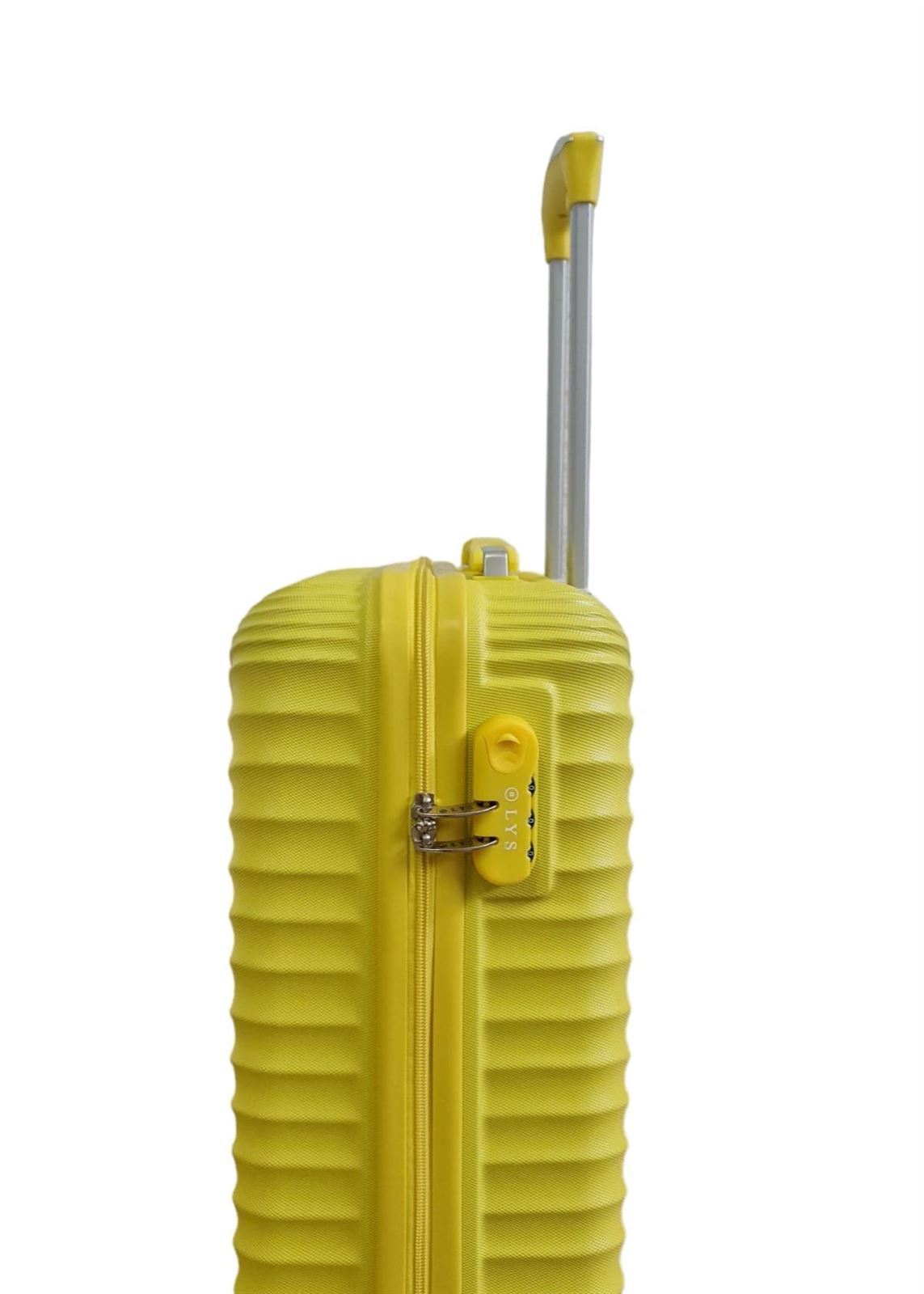Maleta Rígida Barata  616 Tamaño cabina Ligera Material ABS Medidas 55x38x20 cms color Amarillo - Imagen 9