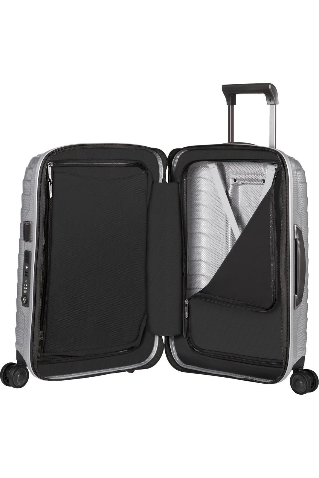 Samsonite Maleta Proxis Cabina Expandible 55X40X20/23 Cms Capacidad 38/44 Litros Ultra Resistente y Ligera 2.3 Kilos USB  color Plata - Imagen 3
